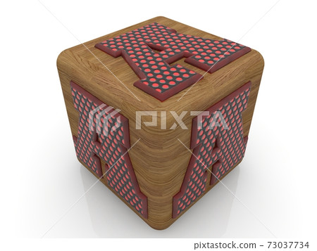 Toy wood cube with A letters on white background Toy wood cube with A letters on white background 73037734