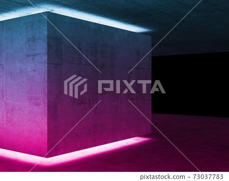 Abstract dark concrete room background, interior 3d Abstract dark concrete room background, interior 3d 73037783