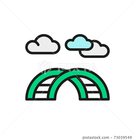 Vector curved ladder for playground flat color line icon. 73039549