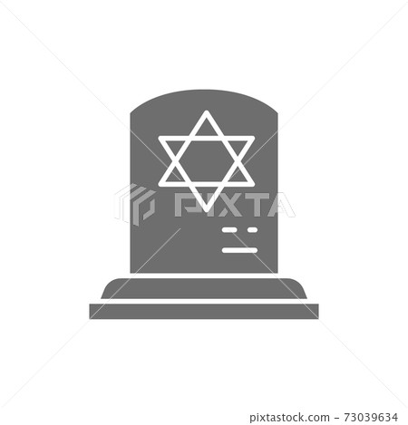 Tombstone with the star of david, gravestones, grave gray icon. 73039634