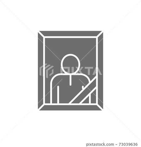 Funeral photo, cemetery gray icon. Isolated on white background 73039636