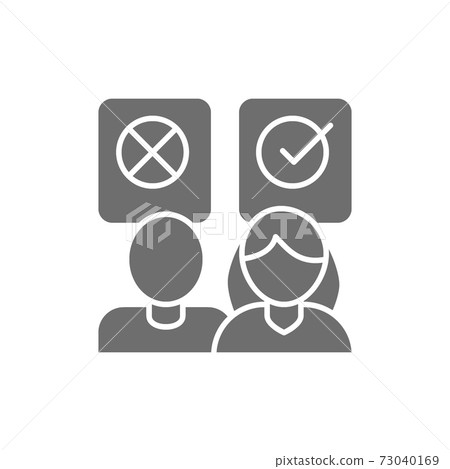 Business gender gap equality, female advantage grey icon. Business gender gap equality, female advantage grey icon. 73040169