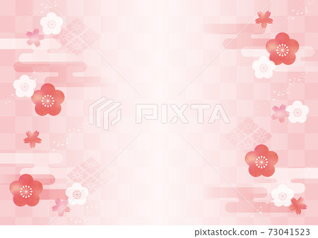 Gentle Japanese pattern of pink plums and... - Stock Illustration ...