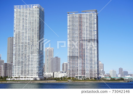 東京灣地區晴海碼頭的風景 東京灣地區晴海碼頭的風景 73042146