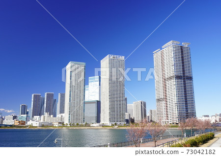 東京灣地區晴海橋公園和晴海風光 東京灣地區晴海橋公園和晴海風光 73042182