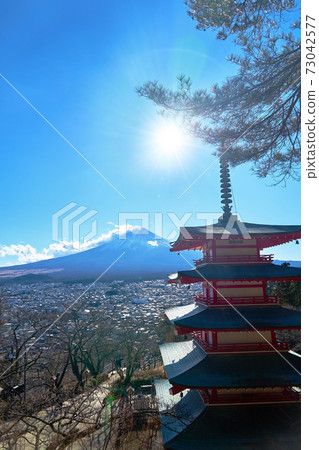 新倉山淺間公園的富士山和五層寶塔 新倉山淺間公園的富士山和五層寶塔 73042577