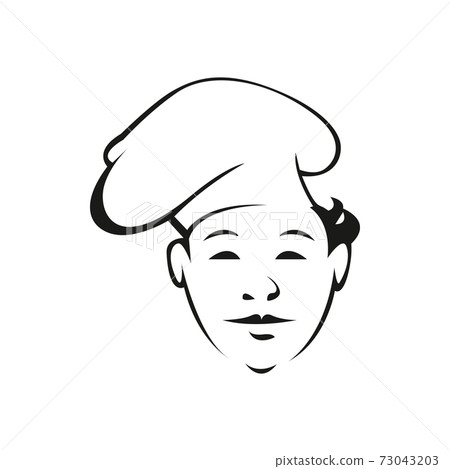 Young restaurant worker outline illustration 73043203