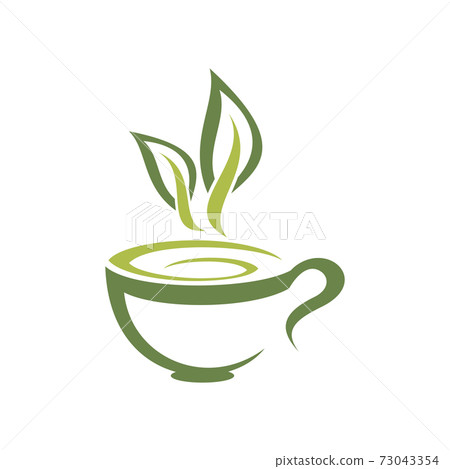 Mint or melissa green floral tea isolated 73043354