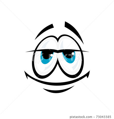 Satisfied smiley in good mood isolated Satisfied smiley in good mood isolated 73043385