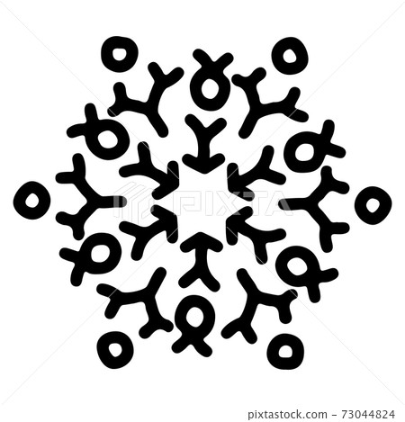 Abstract mandala ornament. Snowflake pattern. Black and white authentic background. Vector illustration. Abstract mandala ornament. Snowflake pattern. Black and white authentic background. Vector illustration. 73044824