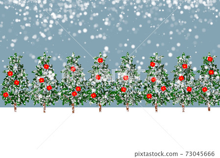 Winter greeting card, red camellia in the snow 73045666