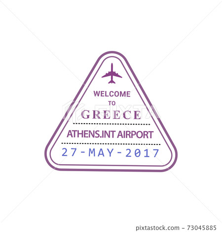 Greece airport stamp isolated vector 73045885