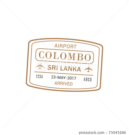 Colombo Airport Stamp Isolated Vector Stock Illustration