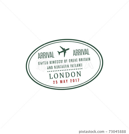 Uk arrival stamp with data sign Uk arrival stamp with data sign 73045888
