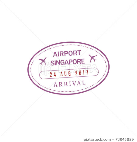 Singapore airport stamp isolated icon 73045889