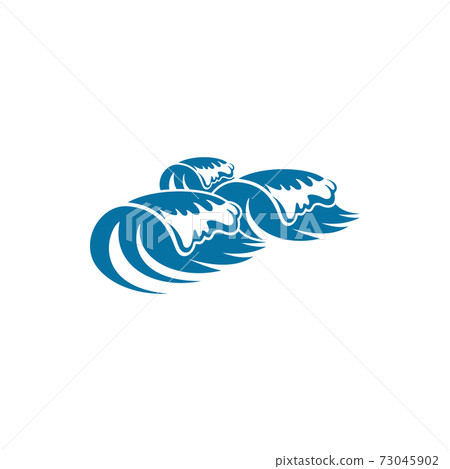 Water wave of sea or ocean icon for nature design 73045902