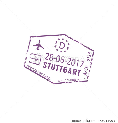 Visa stamp of Stuttgart airport, Germany control 73045905