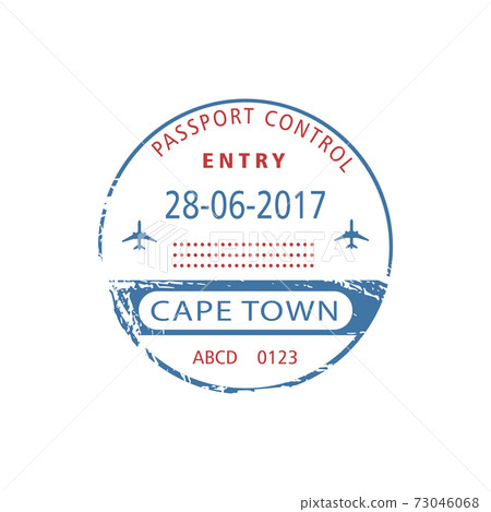 Cape Town isolated arrival entry visa stamp sign Cape Town isolated arrival entry visa stamp sign 73046068
