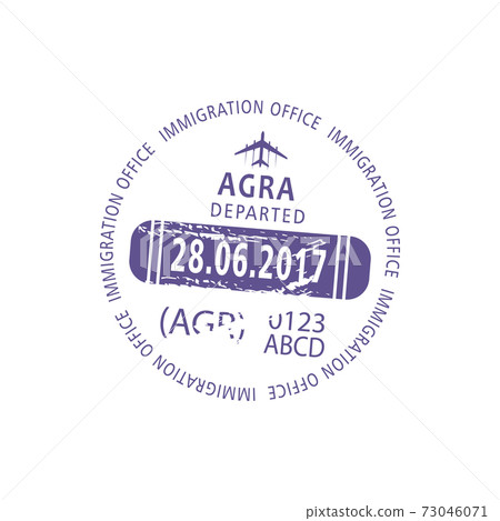 Agra visa stamp, departure from India admitted Agra visa stamp, departure from India admitted 73046071