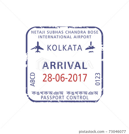 Visa stamp in Kolkata International airport Visa stamp in Kolkata International airport 73046077