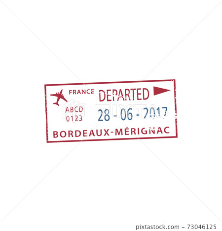 Bordeaux-Merignac airport departure visa stamp 73046125