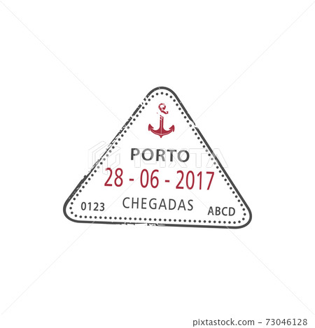 Travel arrival visa stamp isolated, Porto Chegadas Travel arrival visa stamp isolated, Porto Chegadas 73046128
