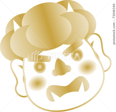 Setsubun February Spring Demon Mask Golden Illustration Material 73046340