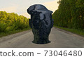 kinetic sculpture with Rotating Head ,Statue of Kafka, franz of Prague, abstract background, Realistic 3D face, 4k High Quality, 3D render 73046480