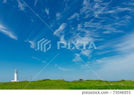 背景 合成材料 藍天 白雲和燈塔的風景 照片素材 圖片 圖庫