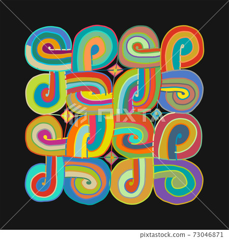 Abstract Decor Design Element. Colorful lines 73046871