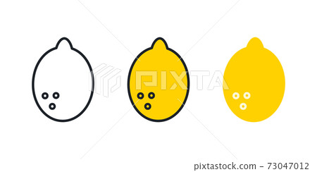 Lemon icon. Linear color icon, contour, shape, outline. Thin line. Modern minimalistic design. Vector set. Illustrations of fruits Lemon icon. Linear color icon, contour, shape, outline. Thin line. Modern minimalistic design. Vector set. Illustrations of fruits 73047012