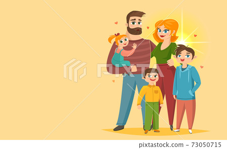 Happy family parents with their children 73050715