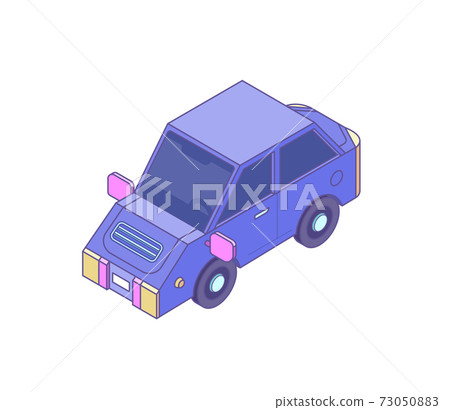 Purple car in isometric style, vector - Stock Illustration [73050883 ...