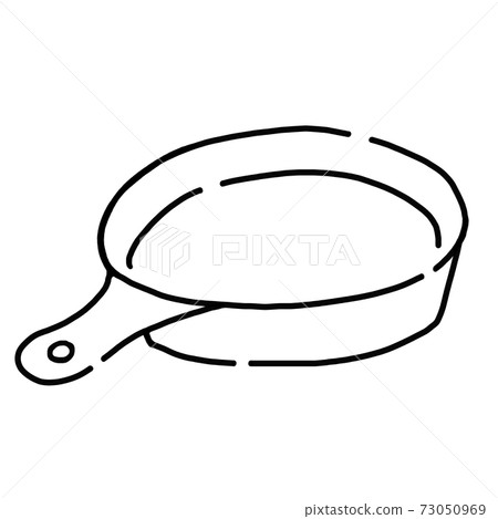 手繪風格煎鍋插圖煎鍋 手繪風格煎鍋插圖煎鍋 73050969