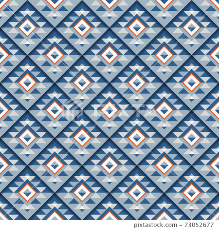 Seamless geometric blue square pattern with shadow Seamless geometric blue square pattern with shadow 73052677