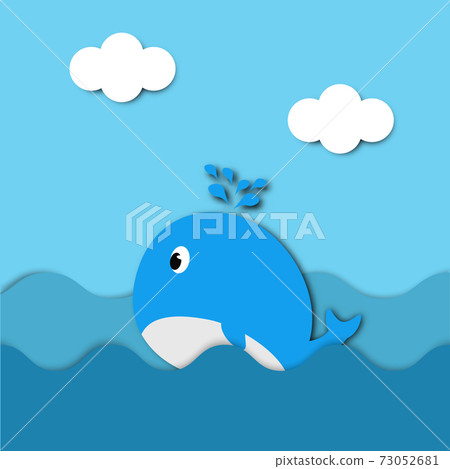 Graphic papercut for kindergarden school kid and baby which use as teacher material, Cute whale Graphic papercut for kindergarden school kid and baby which use as teacher material, Cute whale 73052681