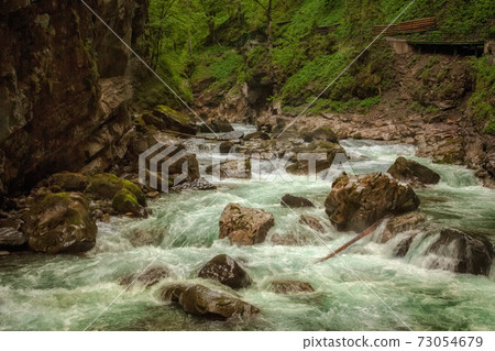 A wild river in the midst of impressive nature A wild river in the midst of impressive nature 73054679