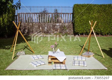 Space made with wedding decoration outdoors Space made with wedding decoration outdoors 73055207