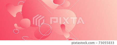 Abstract geometric background with pink gradient vanishing circles. Modern template for social media banner. Contemporary material design with realistic shadow over flat gradient background. 73055833