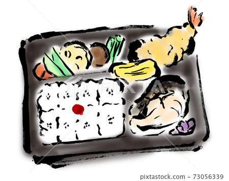 Hand-painted Japanese-style illustration of Makunouchi lunch 73056339