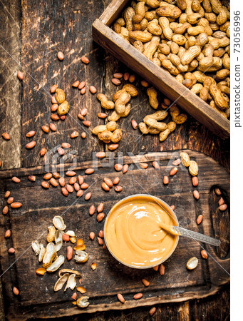 Peanut butter with nuts. 73056996