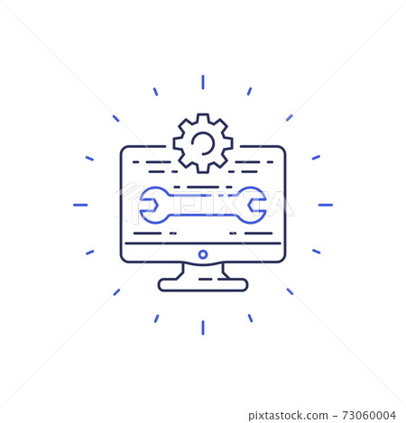 Support line icon on white Support line icon on white 73060004