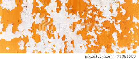 Rust on metal, old shabby metal wall dilapidated, texture 73061599