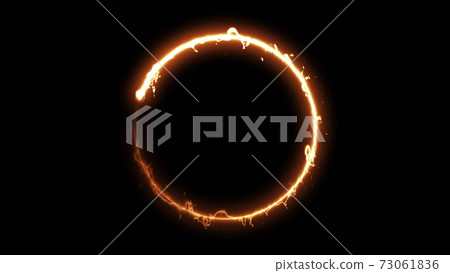 Computer generated fire ring on black background. 3d rendering of abstract fire circle Computer generated fire ring on black background. 3d rendering of abstract fire circle 73061836