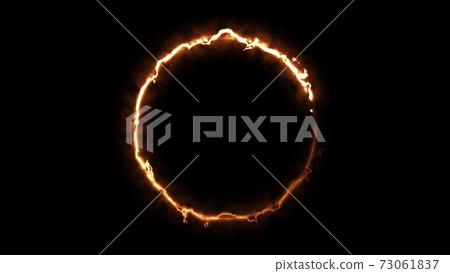 Computer generated fire ring on black background. 3d rendering of abstract fire circle Computer generated fire ring on black background. 3d rendering of abstract fire circle 73061837