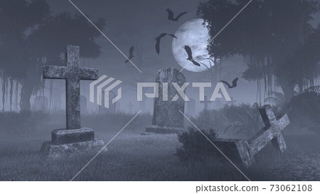 spooky cemetery