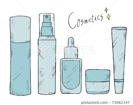 皮膚護理和化妝品的手繪插圖圖像 73062147
