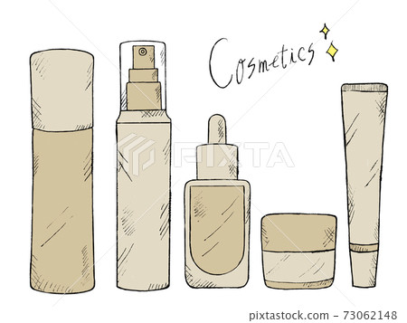 皮膚護理和化妝品的手繪插圖圖像 73062148