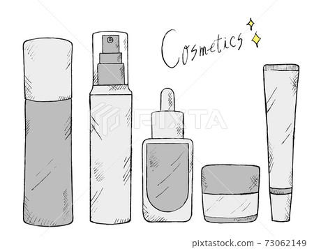 皮膚護理和化妝品的手繪插圖圖像 73062149