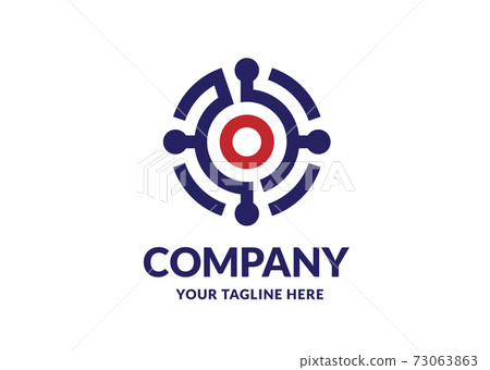 creative simple abstract circle link connected technology data vector illustration	 73063863
